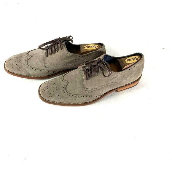 Joseph Abboud Mens Brogues Shoes Gray Lace Up Low - Picture 6 of 10